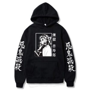 Polera Capucha Rengoku White de Kimetsu No Yaiba