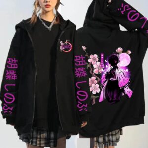 Polera Capucha Cierre Shinobu de Kimetsu No Yaiba