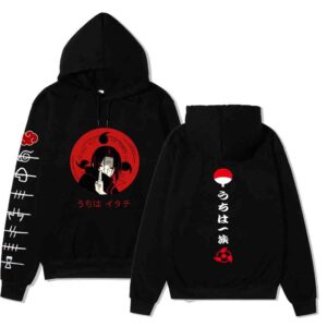 Polera Capucha Itachi Sharingan Moon de Naruto