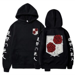 Polera Capucha Escudo Rosas de Shingeki No Kyojin