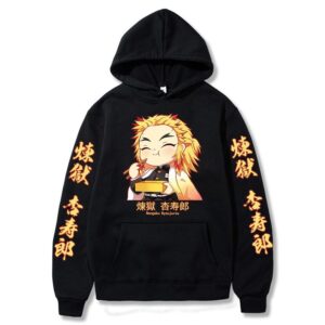 Polera ACapucha Premium Rengoku Chibi de Kimetsu No Yaiba