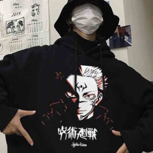 Capucha Sukuna Black and White de Jujutsu Kaisen