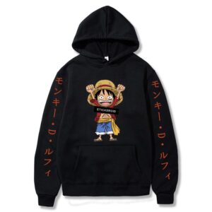 Polera Capucha Luffy Chibi Censored de One Piece