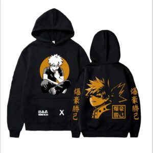 Polera Capucha Bakugo Serius Orange de My Hero Academy