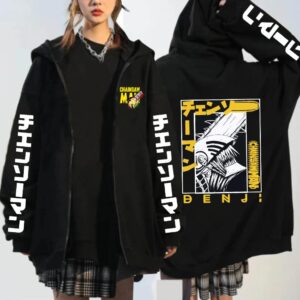 Polera Capucha Cierre Yellow de ChainSaw Man