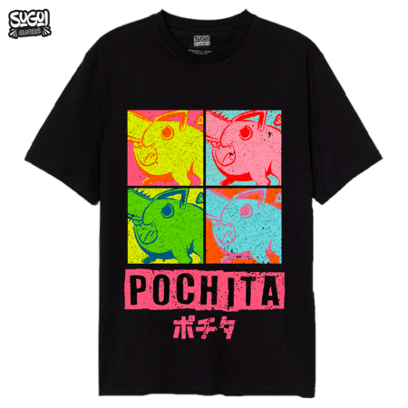 Polo Pochita Panel Multicolors de Chainsaw Man